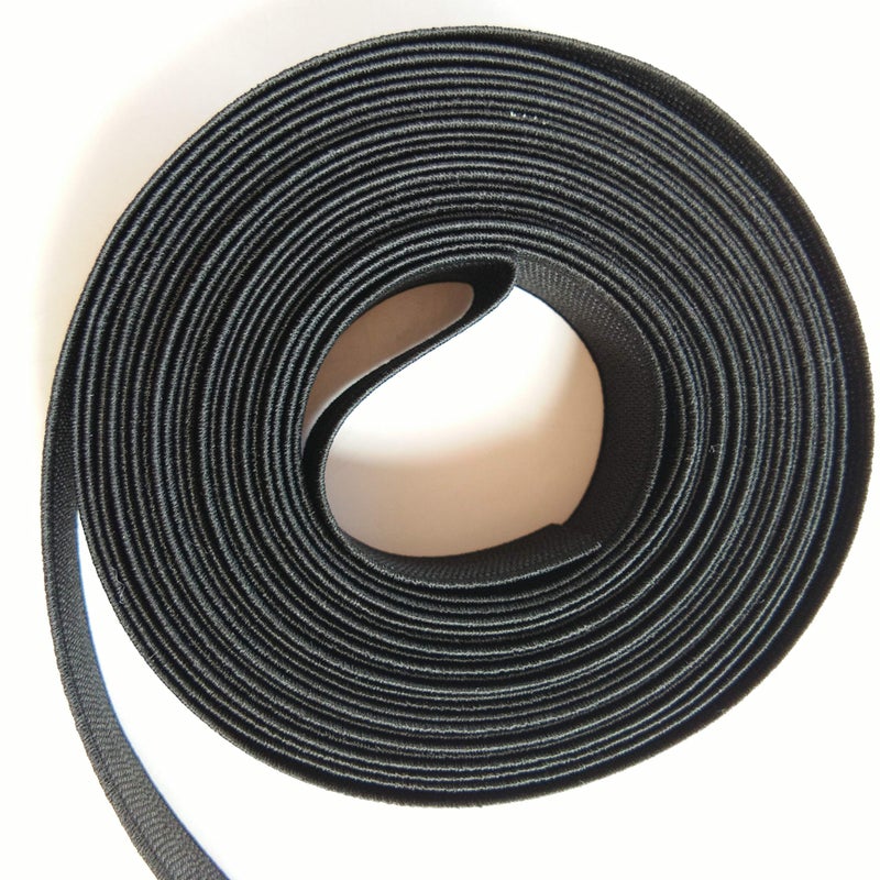 CUSHYSTORE Black 3/4 inch Elastic Band Strap for Sewing Waistband 5 Yards - Image 2